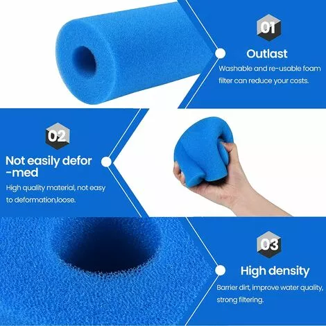 STARLIGHT Filtre De Piscine En Mousse, SL.GT 2 Cartouche De Filtre éponge, Filtre Éponge Cartouche Réutilisables Et Lavables,20*10*4CM 3 STARLIGHT Filtre De Piscine En Mousse, SL.GT 2 Cartouche De Filtre éponge, Filtre Éponge Cartouche Réutilisables Et Lavables,20*10*4CM – Image 3