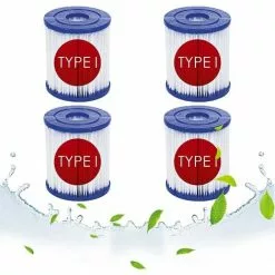 BENOBBY KIDS Lot De 4 Filtres Pour Type I Remplace Les Cartouches Filtrantes, Filtre Pompe Piscine , Accessoire Pour Le Nettoyage De La Piscine Pour