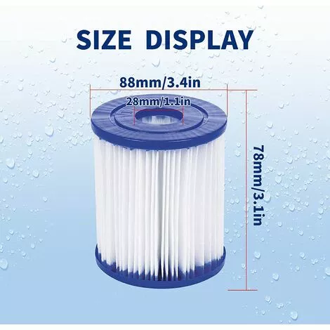BENOBBY KIDS Lot De 4 Filtres Pour Type I Remplace Les Cartouches Filtrantes, Filtre Pompe Piscine , Accessoire Pour Le Nettoyage De La Piscine Pour 2 BENOBBY KIDS Lot De 4 Filtres Pour Type I Remplace Les Cartouches Filtrantes, Filtre Pompe Piscine , Accessoire Pour Le Nettoyage De La Piscine Pour – Image 2