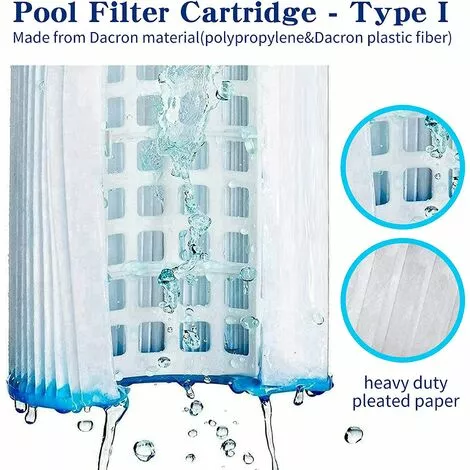 BENOBBY KIDS Lot De 4 Filtres Pour Type I Remplace Les Cartouches Filtrantes, Filtre Pompe Piscine , Accessoire Pour Le Nettoyage De La Piscine Pour 4 BENOBBY KIDS Lot De 4 Filtres Pour Type I Remplace Les Cartouches Filtrantes, Filtre Pompe Piscine , Accessoire Pour Le Nettoyage De La Piscine Pour – Image 4