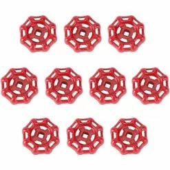 GALOZZOIT 10pcs Remplacement Porte Boule Volant Tuyau D'eau Robinet Fonte Arrêt Poignée Remplacement Extérieur Robinet Tuyau Métal Poignée 6 * 6 Mm Rouge
