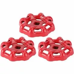GALOZZOIT Volant De Vanne Poignée De Vanne En Fer Rouge Vanne à Boisseau Sphérique Vanne D'arrêt Robinet De Conduite D'eau Vanne Partie Supérieure Poignée 7x7mm 3 Pièces