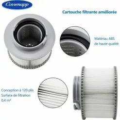 BARES Filtre De Rechange Pour Ms-pa FD2089 Compatible Avec Toutes Les Cartouches Filtrantes MS-pa Actuelles Et Les Piscines Filtre Spa Gonflable (Version Améliorée) Lot De 2 -Pompe et filtre de piscine Soldes 59961839 3