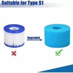 PERLE RARE 4 éponges Filtrantes Type S1, Cartouche Filtrante En Mousse, Mousse Filtrante Pour Piscine, Réutilisable Et Lavable, Filtre En Mousse Pour Spa, Piscine, Jacuzzi -Pompe et filtre de piscine Soldes 59967109 4