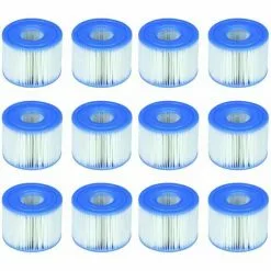 FLYME Intex S1 29001E Lot De 12 Cartouches De Piscine PureSpa Type S1 Faciles à Installer (12 Filtres) Bleu