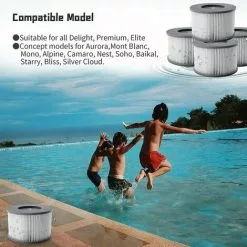 STARLIGHT Filtre Spa Pour Mspa, Filtres Pour MSpa Piscines Gonflables, Cartouches Filtrantes Pour Spa Gonflable Mspa - Modèle à Partir De 2020 (4pcs),STAR.L -Pompe et filtre de piscine Soldes 60064415 4