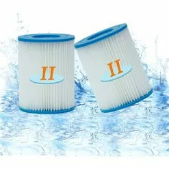 OUSUDELA Cartouches Filtre Type II Pour Bestway Pompe De Piscine,Cartouches De Filtre Pour Piscine Pour Bestway 58094,Filtre Piscine Type II Pour Le Nettoyage Des Tuyaux (2 Pcs)