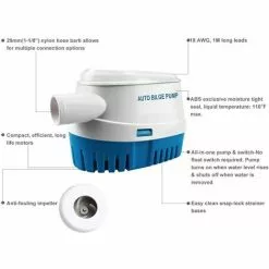 OUSUDELA Pompe De Cale Automatique 12V 1100GPH/ 70LPM Avec Interrupteur à Flotteur -Pompe et filtre de piscine Soldes 60209341 4