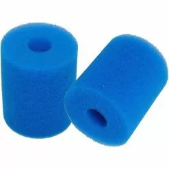 OUSUDELA Éponge De Filtre De Piscine Compatible Avec In-tex Type H, Filtre à Cartouche D'éponge Réutilisable Et Lavable Pour Hydromassage De Spa De Jacuzzi De Piscine 2 Pièces Bleu