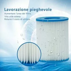 JOORRT Lot De 2 Cartouches Filtrantes Piscine Pour Bestway II, Taille 2, Filtre Pour Piscine Type 2 -Pompe et filtre de piscine Soldes 60667999 3