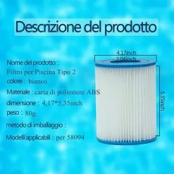 JOORRT Lot De 2 Cartouches Filtrantes Piscine Pour Bestway II, Taille 2, Filtre Pour Piscine Type 2 -Pompe et filtre de piscine Soldes 60667999 5