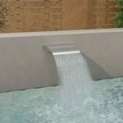 FIMEI Fontaine De Piscine Argenté 45x9x26 Cm Acier Inoxydable