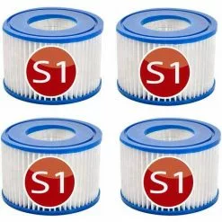 DECKON Lot De 4 Cartouches De Rechange S1 Pour Filtre De Piscine Intex 29001 - Pour Jardin Extérieur Type S1 PureSpa Easy Set - Cartouches Pour Filtre à Jacuzzi - Filtre S1