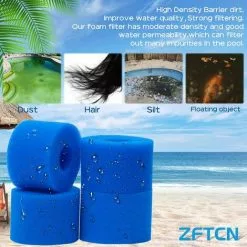 DECKON Lot De 4 Filtres De Piscine En Mousse Filtre Pour Intex Type S1 - Filtre En Mousse Pour Spa, Piscine - Réutilisables Et Lavables - Éponge De Filtration De Type S1 8 DECKON Lot De 4 Filtres De Piscine En Mousse Filtre Pour Intex Type S1 - Filtre En Mousse Pour Spa, Piscine - Réutilisables Et Lavables - Éponge De Filtration De Type S1 -Pompe et filtre de piscine Soldes 60684363 4