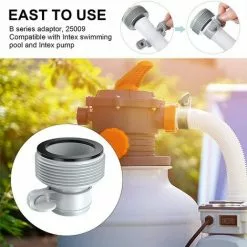 MACARON Adaptateur Piscine, Lot De 4 Adaptateur Pour Pompe, Adaptateur De Tuyau De Piscine, Hose Adapter B Pour Piscine Systèmes De Filtration (Gris)LO-Ron -Pompe et filtre de piscine Soldes 61047697 5