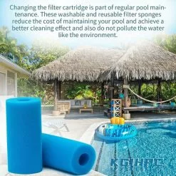 DECKON Filtre éponge Type A, Filtre Piscine En Mousse, Filtre Mousse Piscine Filtre éponge Pré-Filtre Mousse Cartouche éponge Lavable, Réutilisable. (4 Pièces) -Pompe et filtre de piscine Soldes 61181850 4