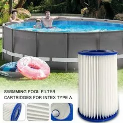 LIFCAUSAL Cartouches De Filtre De Piscine Pour Intex Type A Filtre à Cartouche Pompes De Filtration De Piscine, Filtre De Rechange Nettoyeur De Piscine, Blanc 20 X 10 Cm -Pompe et filtre de piscine Soldes 61250611 5
