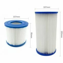 LIFCAUSAL Élément Filtrant De Piscine Filtre De Remplacement De Pompe à Cartouche De Filtre De Piscine Réutilisable Compatible Avec Les Accessoires De Piscine Domestiques Bestway VII/Intex D (2pcs φ107 * 203mm) -Pompe et filtre de piscine Soldes 61333063 4