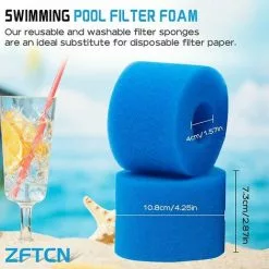 JOORRT 4 Filtres De Piscine En Mousse Filtre Pour Type S1 - Filtre En Mousse Pour Spa, Piscine - Réutilisables Et Lavables - Éponge De Filtration De Type S1 8 JOORRT 4 Filtres De Piscine En Mousse Filtre Pour Type S1 - Filtre En Mousse Pour Spa, Piscine - Réutilisables Et Lavables - Éponge De Filtration De Type S1 -Pompe et filtre de piscine Soldes 63511125 4