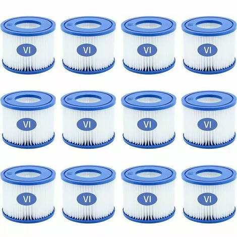 CLEGGFR 12PCS Cartouches Filtrantes Pour Piscine De Type VI Pour Bestway Taille 6 58323,LO-Ron 1 CLEGGFR 12PCS Cartouches Filtrantes Pour Piscine De Type VI Pour Bestway Taille 6 58323,LO-Ron