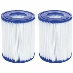 LIFCAUSAL Lot De 2 Cartouches De Filtre De Piscine Pour Pompes De Filtration De Piscine Intex Type A, Filtre De Rechange Pour Piscine, Blanc