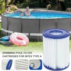 LIFCAUSAL Lot De 2 Cartouches De Filtre De Piscine Pour Pompes De Filtration De Piscine Intex Type A, Filtre De Rechange Pour Piscine, Blanc -Pompe et filtre de piscine Soldes 63587555 5