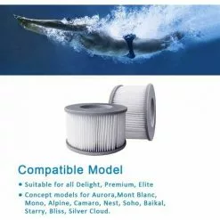 SINCèREETALI Pack De 2 Filtres De Rechange Pour Mspa - Pompe à Cartouche Pour Piscines, Eau Chaude Et Spa -Pompe et filtre de piscine Soldes 63820013 5