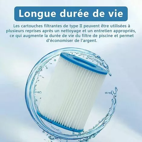 SINCèREETALI Filtre De Piscine Pour Bestway Type II, Accessoires De Filtre De Piscine Gonflable De Rechange Pour Spa, Filtre De Piscine Pour Jardin Extérieur, Cartouche Lavable Et Réutilisable, 4,17 X 5,35 Pouces (2 PCS) 2 SINCèREETALI Filtre De Piscine Pour Bestway Type II, Accessoires De Filtre De Piscine Gonflable De Rechange Pour Spa, Filtre De Piscine Pour Jardin Extérieur, Cartouche Lavable Et Réutilisable, 4,17 X 5,35 Pouces (2 PCS) – Image 2