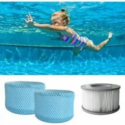 SINCèREETALI Lot De 6 Sacs En Maille Pour Filtre De Piscine MSpa, Filtre De Piscine Gonflable, Cartouches De Spa, Filet De Protection 10,5 X 6,8 Cm -Pompe et filtre de piscine Soldes 63821152 3
