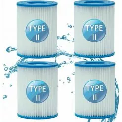 SINCèREETALI Filtre De Piscine Pour Bestway Type II, Accessoires De Filtre De Piscine Gonflable De Rechange Pour Spa, Filtre De Piscine Pour Jardin Extérieur, Cartouche Lavable Et Réutilisable, 4,17 X 5,35 Pouces (4 PCS)