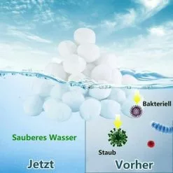 FOZIY Boules Filtrantes Pour Systèmes De Filtration à Sable, Boules Filtrantes De 700 G Remplacent 25 Kg De Sable Filtrant, Boules Filtrantes Pour Filtres De Piscine, Systèmes De Filtration De Piscine, Pompes De Filtration，Fonepro -Pompe et filtre de piscine Soldes 63839203 3