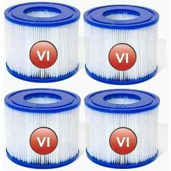 MOWZE Lot De 4 Cartouches Filtrantes VI Pour Piscine Bestway VI, Filtre De Rechange Pour Cartouche Filtrante Lay-Z-Spa Miami Pour Piscine Gonflable Lot De 4