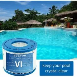 MOWZE Filtre Spa Pour Type VI,Filtre Spa Pour Lay-z-Spa,Cartouche Defiltre Piscine Type VI,pour Type VI 58323,58239,pour 90352E 6 Pack -Pompe et filtre de piscine Soldes 63870024 5