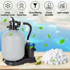 AICOK Balles Filtrantes, Boules De Filtre De Piscine 700g, Alternative Pour 25kg De Sable Filtrant, Filtre Pour Piscine, Adaptent à Tous Les Filtres à Sable Ou Verre Existants, Bon Effet De Filtre