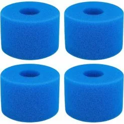 AOUGO Lot De 4 Cartouches De Mousse De Filtre De Piscine Compatibles Avec Intex S1 Type Cartouche De Filtre En Mousse Lavable Réutilisable Cartouche De Filtre En Mousse éponge Cartouche De Filtre De Piscine Cartouche En Mousse éponge, Bleu
