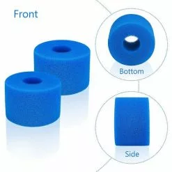 AOUGO Lot De 4 Cartouches De Mousse De Filtre De Piscine Compatibles Avec Intex S1 Type Cartouche De Filtre En Mousse Lavable Réutilisable Cartouche De Filtre En Mousse éponge Cartouche De Filtre De Piscine Cartouche En Mousse éponge, Bleu -Pompe et filtre de piscine Soldes 63947873 4
