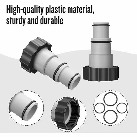 FOZIY Adaptateur De Tuyau De Piscine 2 Pièce Adaptateur De Vidange De Piscine Adaptateurs De Tuyau Avec Bague D'étanchéité Pour Piscine Pompes à Connexion Filetée Gris,Fonepro 3 FOZIY Adaptateur De Tuyau De Piscine 2 Pièce Adaptateur De Vidange De Piscine Adaptateurs De Tuyau Avec Bague D'étanchéité Pour Piscine Pompes à Connexion Filetée Gris,Fonepro – Image 3