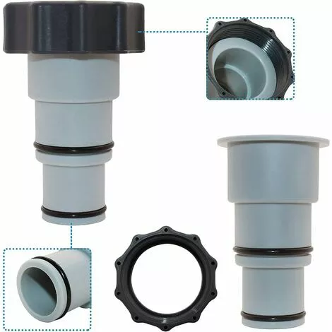 FOZIY Adaptateur De Tuyau De Piscine 2 Pièce Adaptateur De Vidange De Piscine Adaptateurs De Tuyau Avec Bague D'étanchéité Pour Piscine Pompes à Connexion Filetée Gris,Fonepro 5 FOZIY Adaptateur De Tuyau De Piscine 2 Pièce Adaptateur De Vidange De Piscine Adaptateurs De Tuyau Avec Bague D'étanchéité Pour Piscine Pompes à Connexion Filetée Gris,Fonepro – Image 5