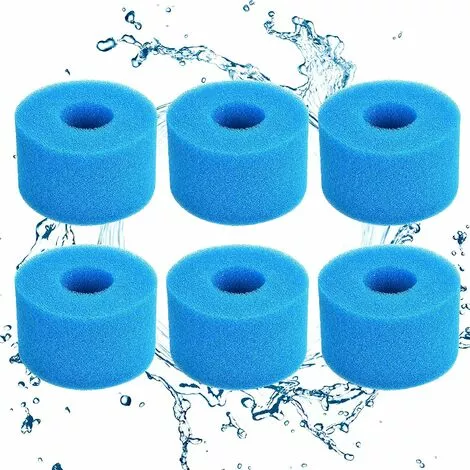 TINOR Éponge Filtrante Type S1, Cartouche De Filtre En Mousse, Mousse Pour Filtre Piscine, Réutilisables Et Lavables, Filtre En Mousse Pour Spa, Piscine, Jacuzzi (6, Bleu) 1 TINOR Éponge Filtrante Type S1, Cartouche De Filtre En Mousse, Mousse Pour Filtre Piscine, Réutilisables Et Lavables, Filtre En Mousse Pour Spa, Piscine, Jacuzzi (6, Bleu)