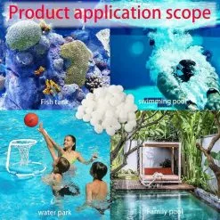 TINOR Boules Filtrantes, Boules Filtrantes De Piscine, 500g Remplacent 18 Kg De Sable Filtrant, Pour Filtres à Sable De Piscine, Piscines, Matériau Filtrant, Filtres à Sable D'aquarium (500g) -Pompe et filtre de piscine Soldes 64031699 4