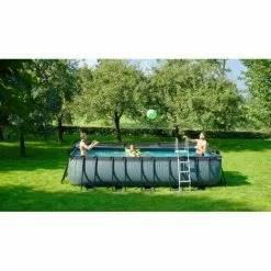 EXIT TOYS EXIT Stone Zwembad 540x250x122cm Met Zandfilterpomp - Grijs -Pompe et filtre de piscine Soldes 64076617 5