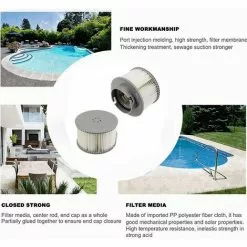CARILLONSàVENT Carivent MSPA Cartouches De Rechange De Filtre Pour Tous Les Modèles Whirlpool Spas Swimming Piscine,Cartouches Filtrantes Avec Filet Pour MSpa Les Spas Bubble Spa (4 Pièces) -Pompe et filtre de piscine Soldes 64142541 4