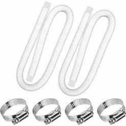 AOUGO Tuyau De Rechange Pour Piscine De 1,25 Po De Diamètre Pour Piscines Hors Terre, Piscine Avec Pince Métallique Pour Pompe De Filtre Intex Ou Tuyaux De 3,2 Cm - 1,5 Mètre De Long (Paquet De 2)