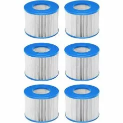 GOPLUS Lot De 6 Cartouche Filtrante Spa Pisicine Rechange En Tissu Non Tissé, Filtre à Cartouche Durable Avec Design Multi-Plis, Cartouches Filtrante Polyvalent, Pour Spa Gonflable Dia.10 Cm X 8 Cm