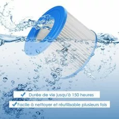 GOPLUS Lot De 6 Cartouche Filtrante Spa Pisicine Rechange En Tissu Non Tissé, Filtre à Cartouche Durable Avec Design Multi-Plis, Cartouches Filtrante Polyvalent, Pour Spa Gonflable Dia.10 Cm X 8 Cm -Pompe et filtre de piscine Soldes 64151812 4