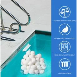 TANCYCO 8 Pièces Boules Filtrantes En éponge Blanche Boule De Filtre De Nettoyage De Piscine Réutilisable écologique -Pompe et filtre de piscine Soldes 64277728 5