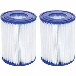 TANCYCO Lot De 2 Cartouches De Filtre De Piscine Pour Pompes De Filtre De Piscine De Filtre à Cartouche Intex Type A, Filtre De Rechange Pour Nettoyeur De Piscine, Blanc