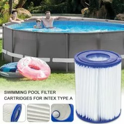 TANCYCO Lot De 2 Cartouches De Filtre De Piscine Pour Pompes De Filtre De Piscine De Filtre à Cartouche Intex Type A, Filtre De Rechange Pour Nettoyeur De Piscine, Blanc -Pompe et filtre de piscine Soldes 64277749 5