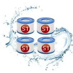 MEZHENG Cartouches De Filtre De Rechange Piscine Pour Intex S1, Filtre à Pour Remous Pour Purespa 29001e,Filtre Spa - Cartouches De Rechange Pour Piscine,Spa,Baignoire (4pièces)