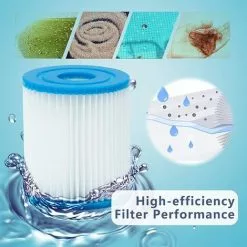 CESIèCLEFOU Lot De 4 Filtres Piscine Pour Taille I,filtres Pour Filtre Gonflable De Piscine,Cartouche De Rechange Pour Filtre De Piscine, Pour Le Nettoyage Des Tuyaux,Type I Lefou -Pompe et filtre de piscine Soldes 65031623 5